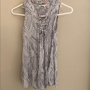 Anthropologie black and white tunic top